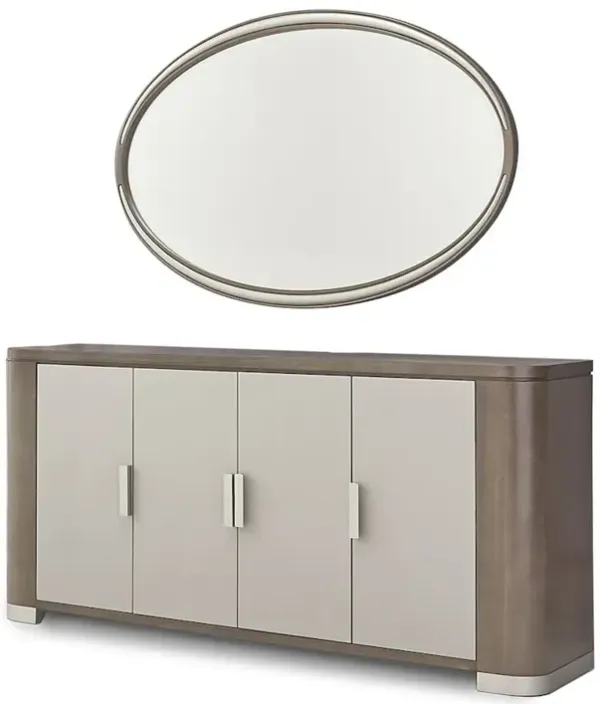 Michael Amini Roxbury Park Sideboard & Mirror - Slate