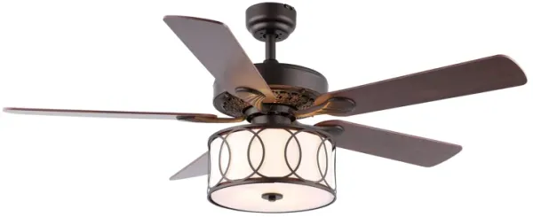 Circe Transitional Glam Drum Shade LED Ceiling Fan with Remote