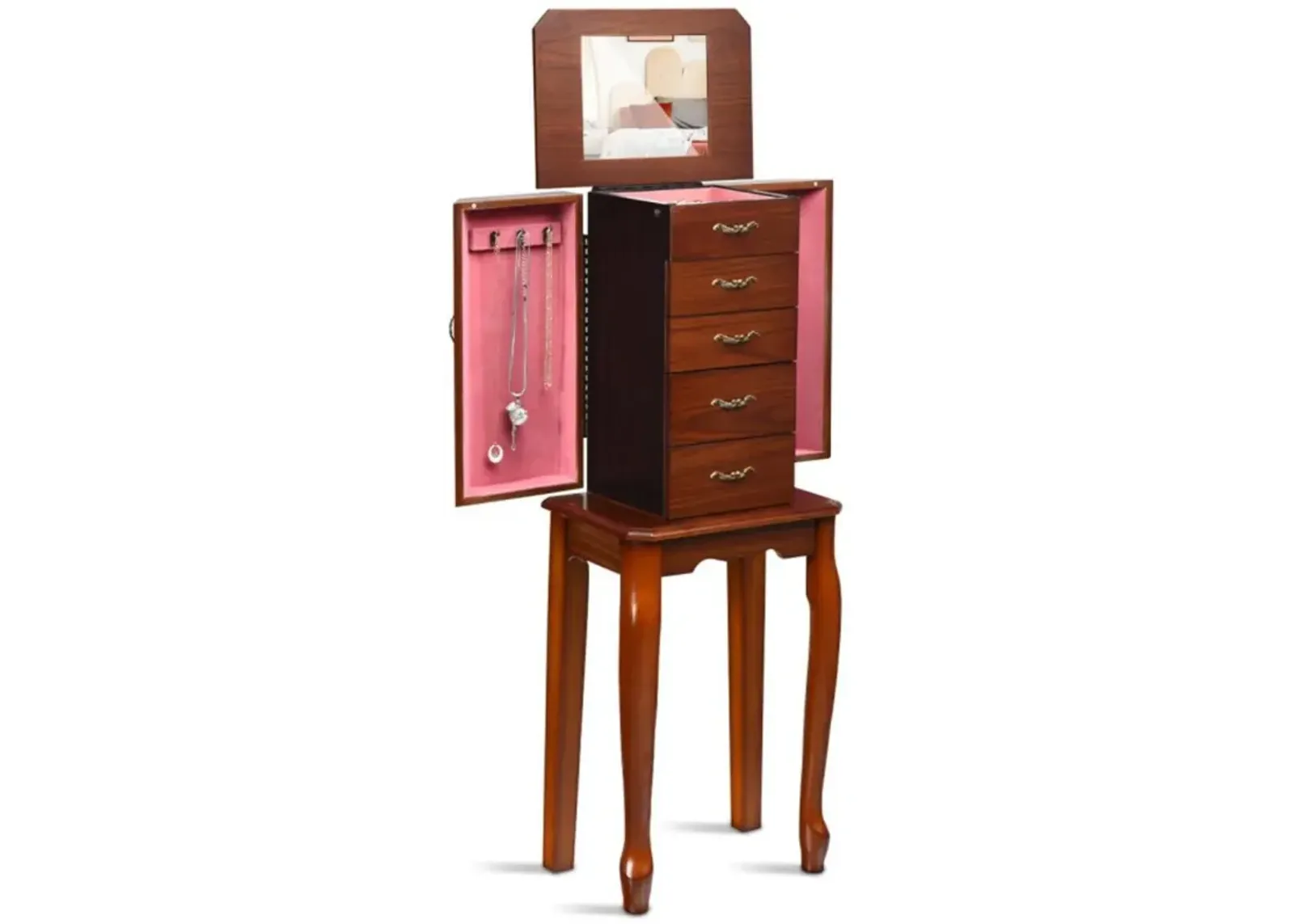 Hivvago Large Storage Capacity Jewelry Cabinet with 5 Drawers