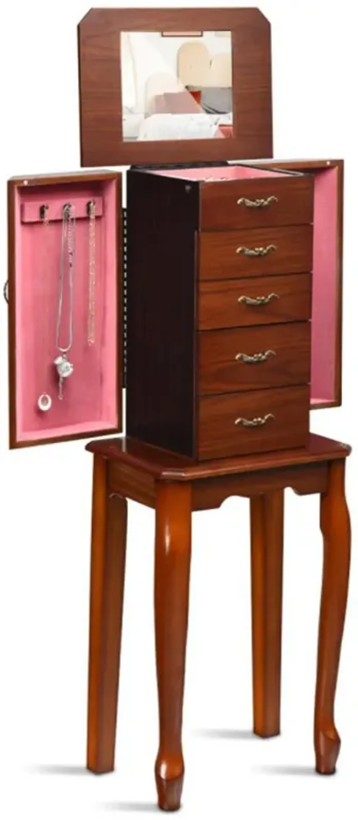 Hivvago Large Storage Capacity Jewelry Cabinet with 5 Drawers