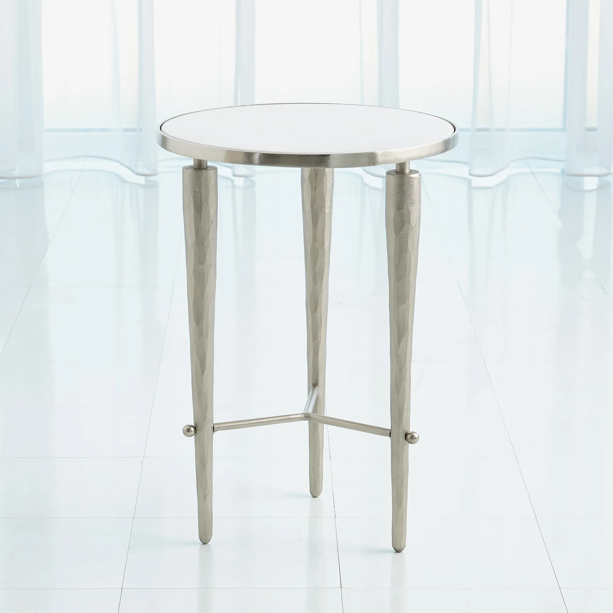 Jasper Accent Table- Silver