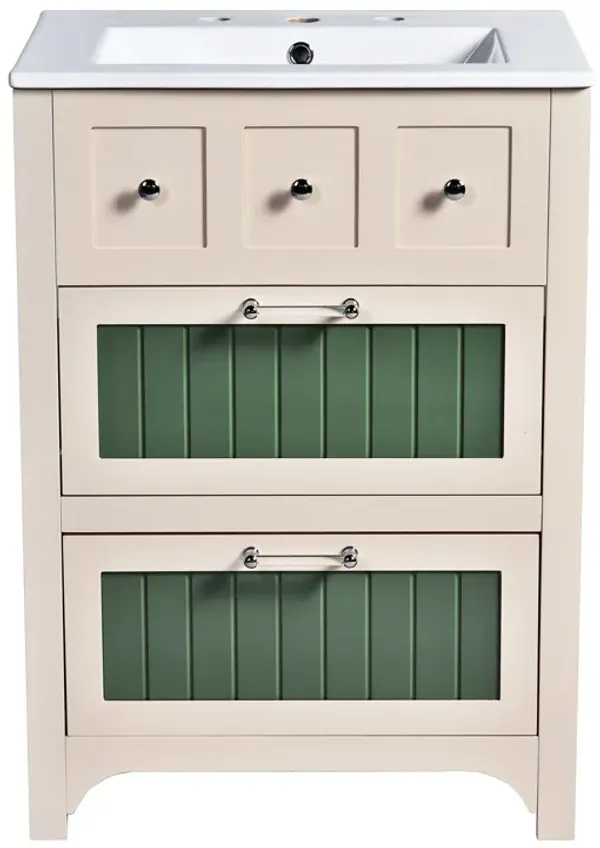 Merax  Bathroom Vanity Cabinet with 2 Drawers