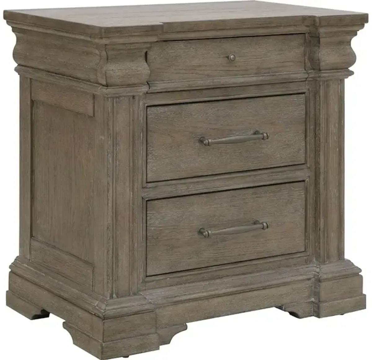 Madison Ridge Brown 3-Drawer Nightstand