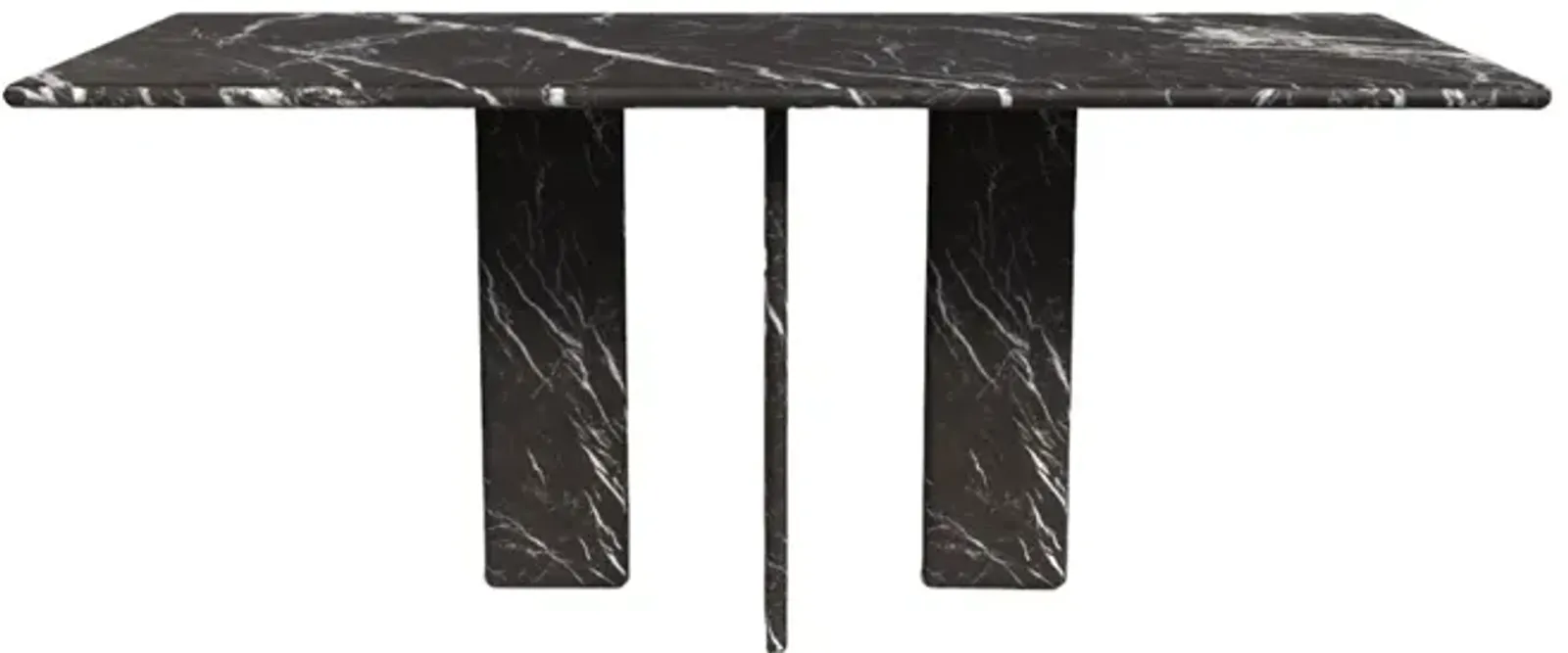 Luna Black Marble Dining Table 76"