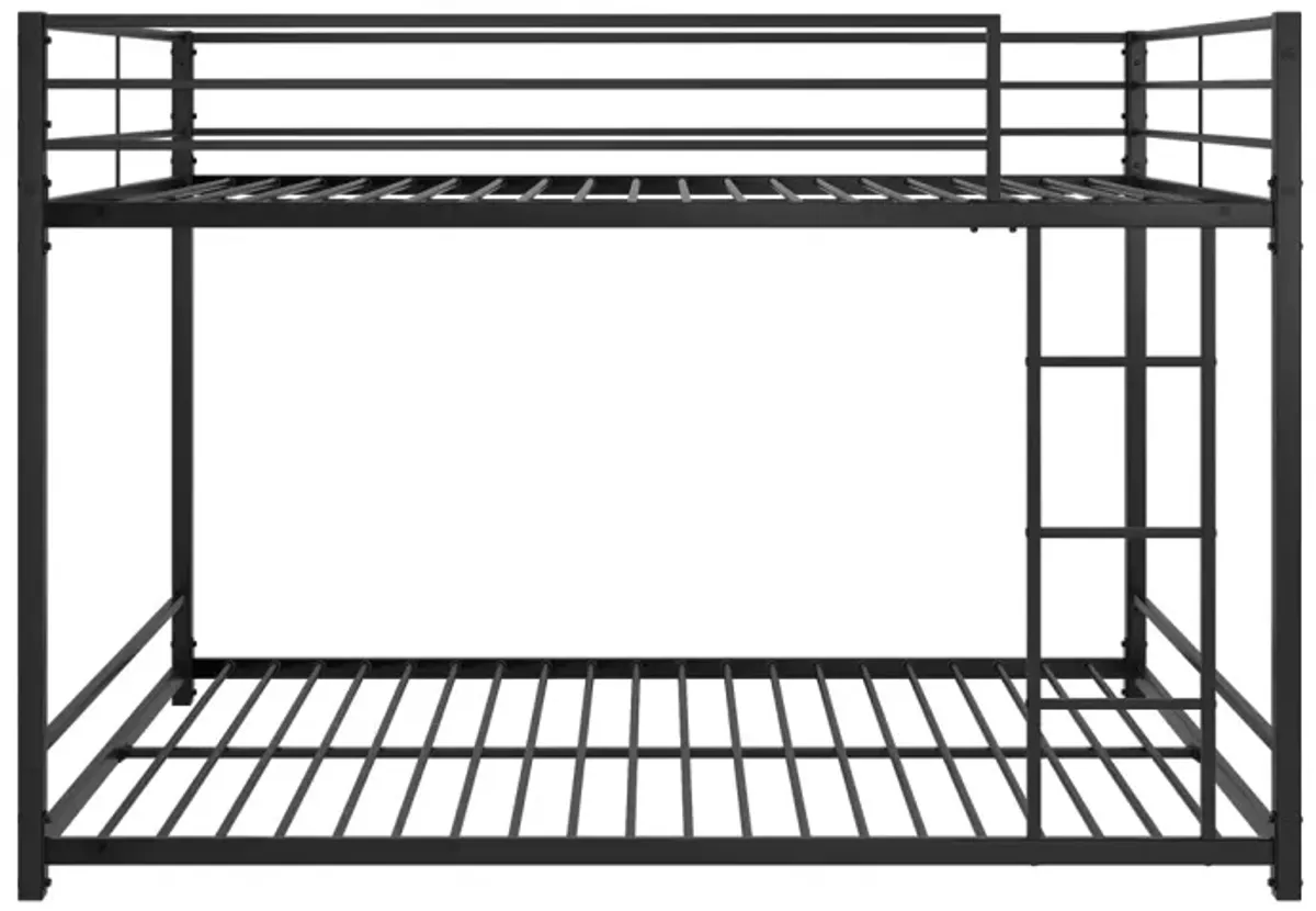 Full Over Full Metal Bunk Bed With Guard Rails