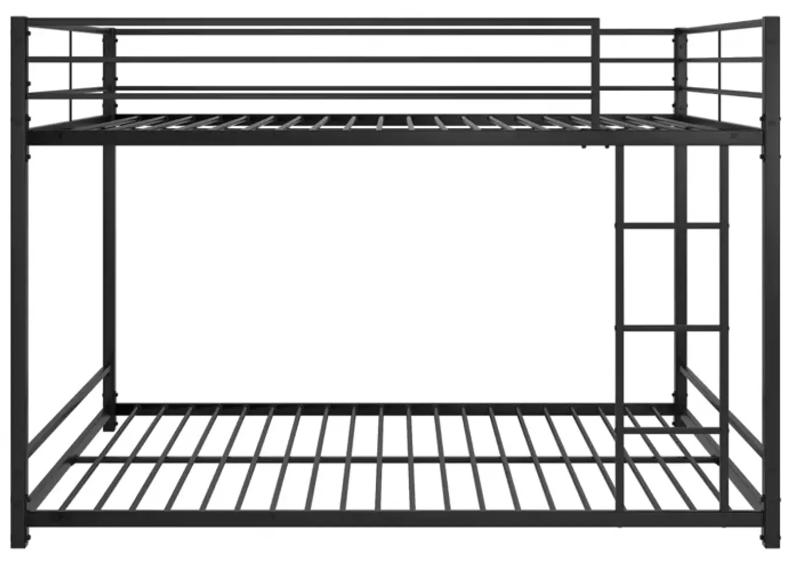 Full Over Full Metal Bunk Bed With Guard Rails