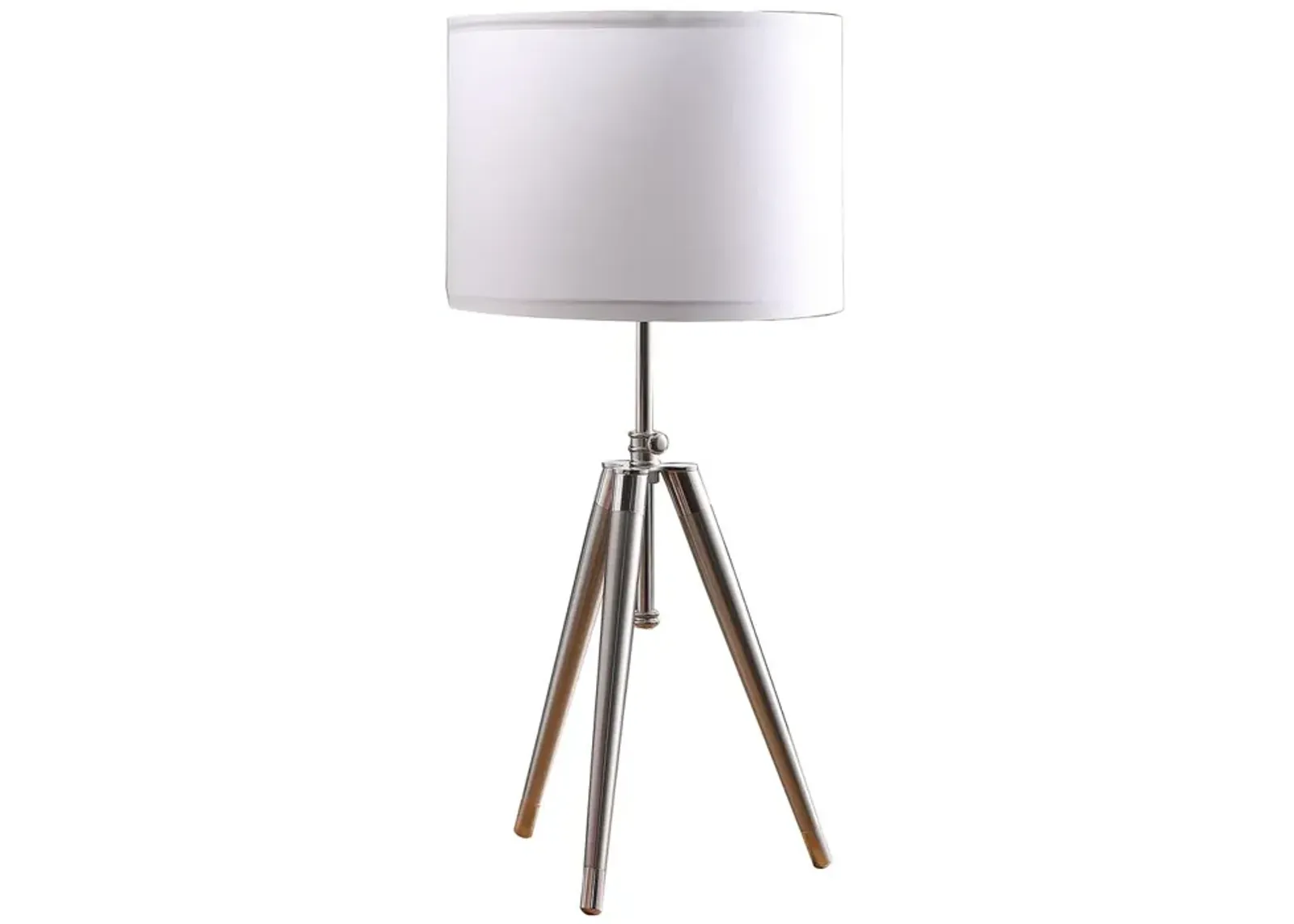 34.25" - 29.25" In Mid-Century Adjustable Tripod Chrome/Silver Metal Table Lamp