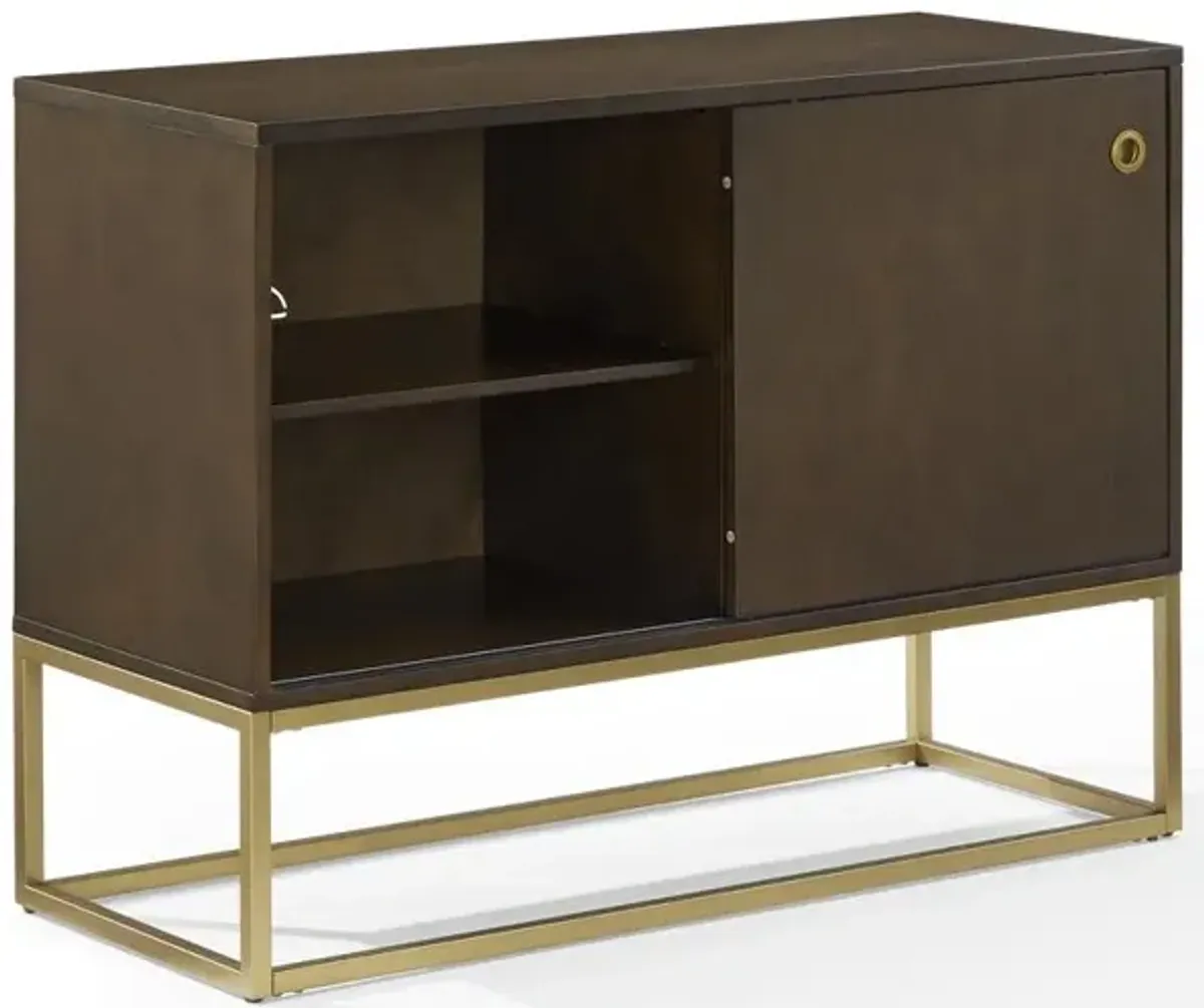 Byron Media Console Dark Brown/Gold