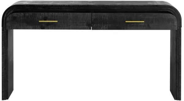 Gewnee Unique Retro Silhouette Console Table with Open Style, Two Top Drawers for Entrance, Dinning Room, Living Room
