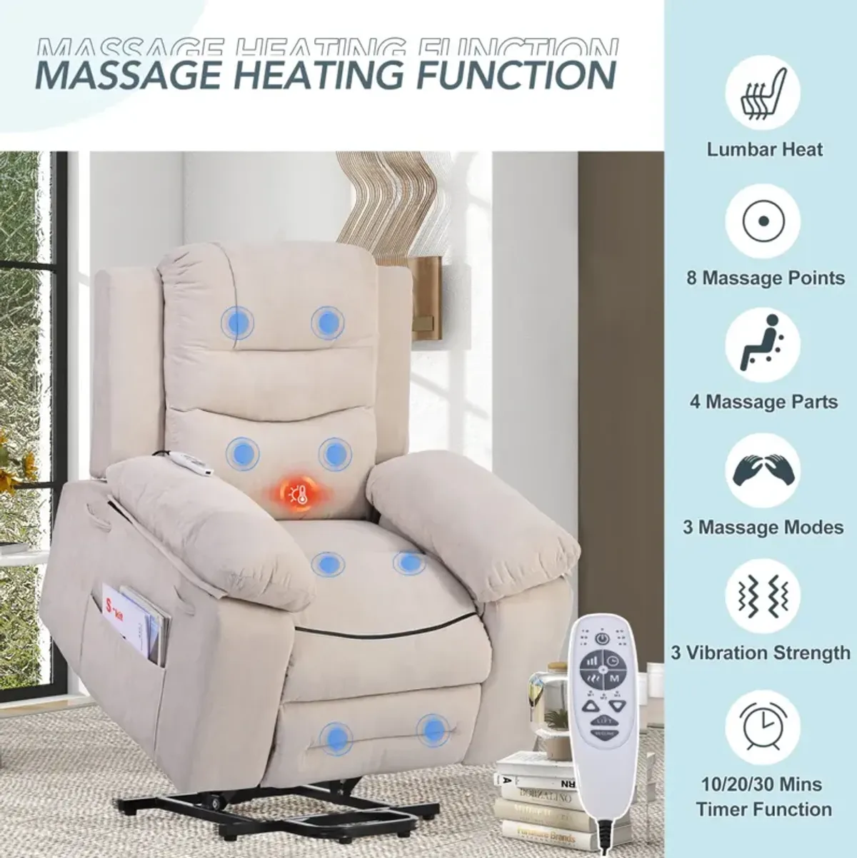 Adjustable Massage Recliner with Heating & Infinite Position