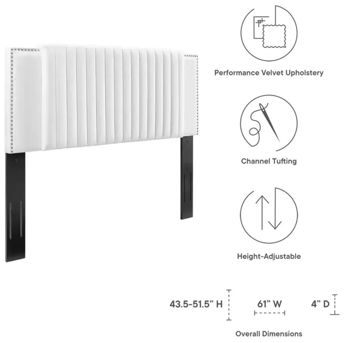 Modway - Felicity Channel Tufted Performance Velvet Full/Queen Headboard