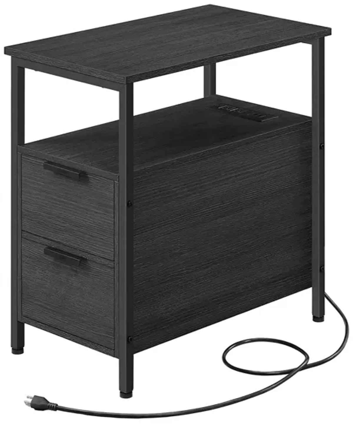 Side Table with Charging Station for Convenient Power Access and Modern Design