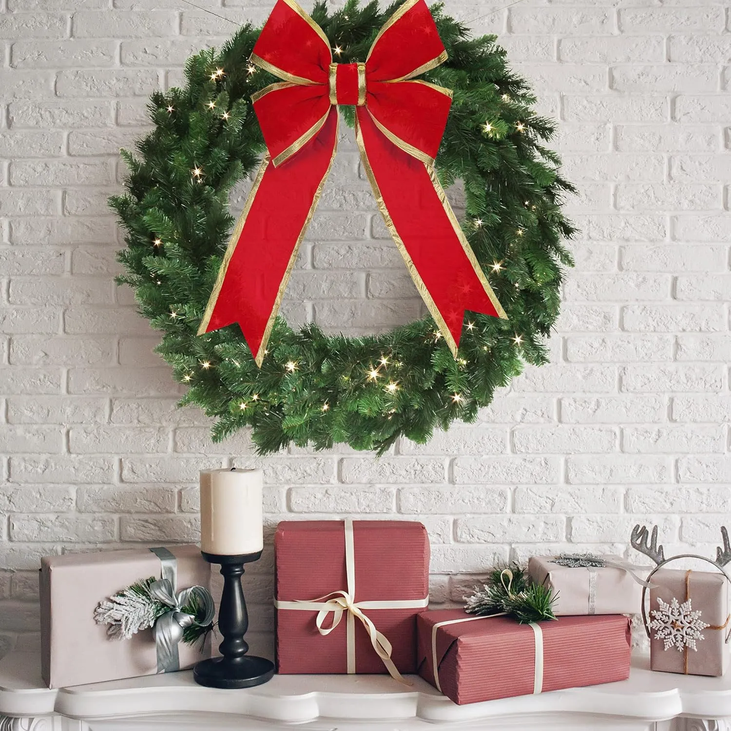 48-Inch Classic Green Pine Christmas Wreath - Add Festive Charm to Your Holiday Decor