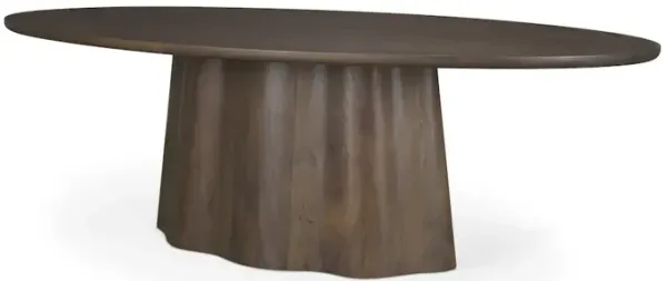 Mercana Furniture & Decor Jovan94 Solid Dark Brown Mango Wood Oval Dining Table
