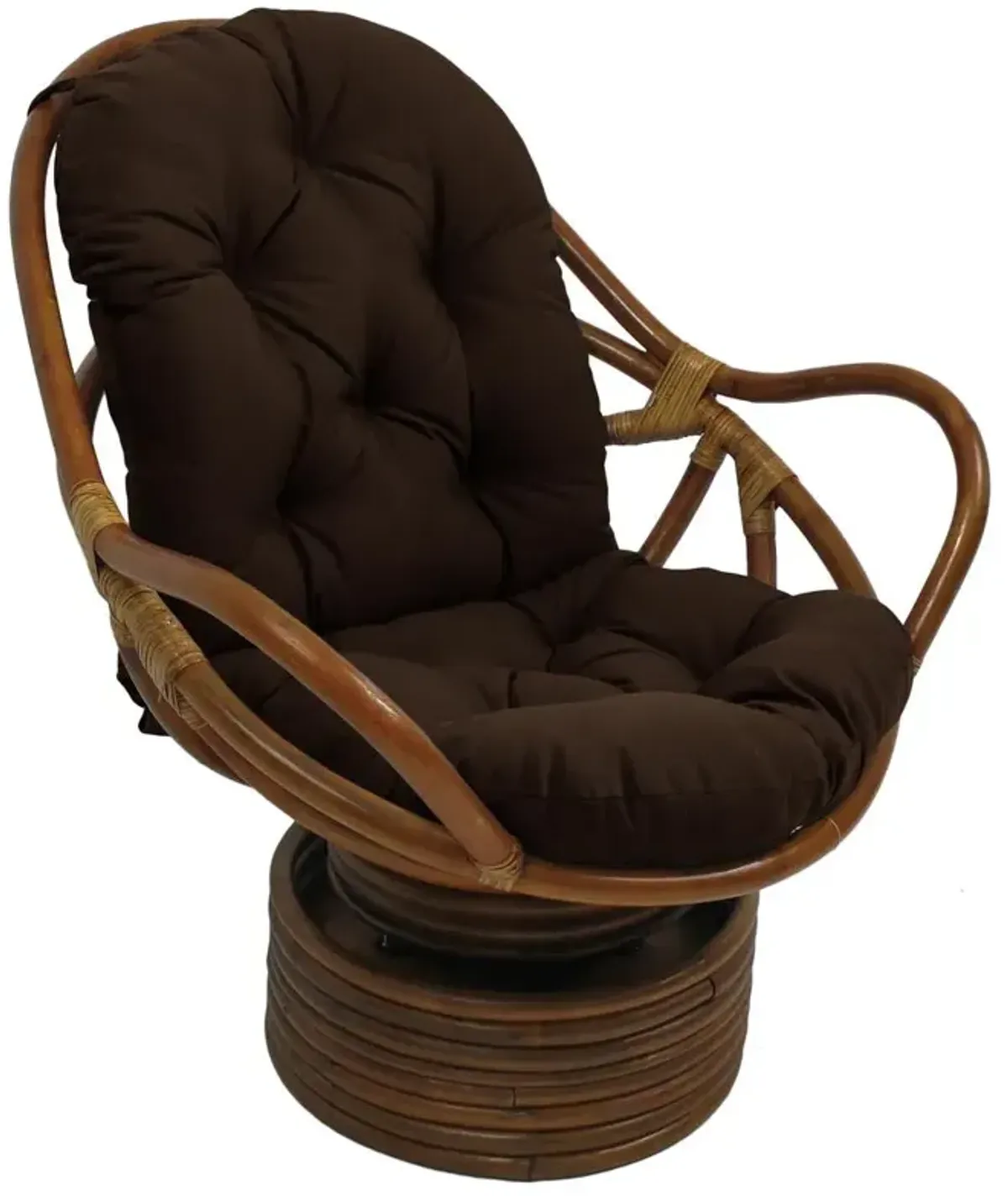 Rattan Swivel Rocker with Outdoor Fabric Cushion, Cocoa