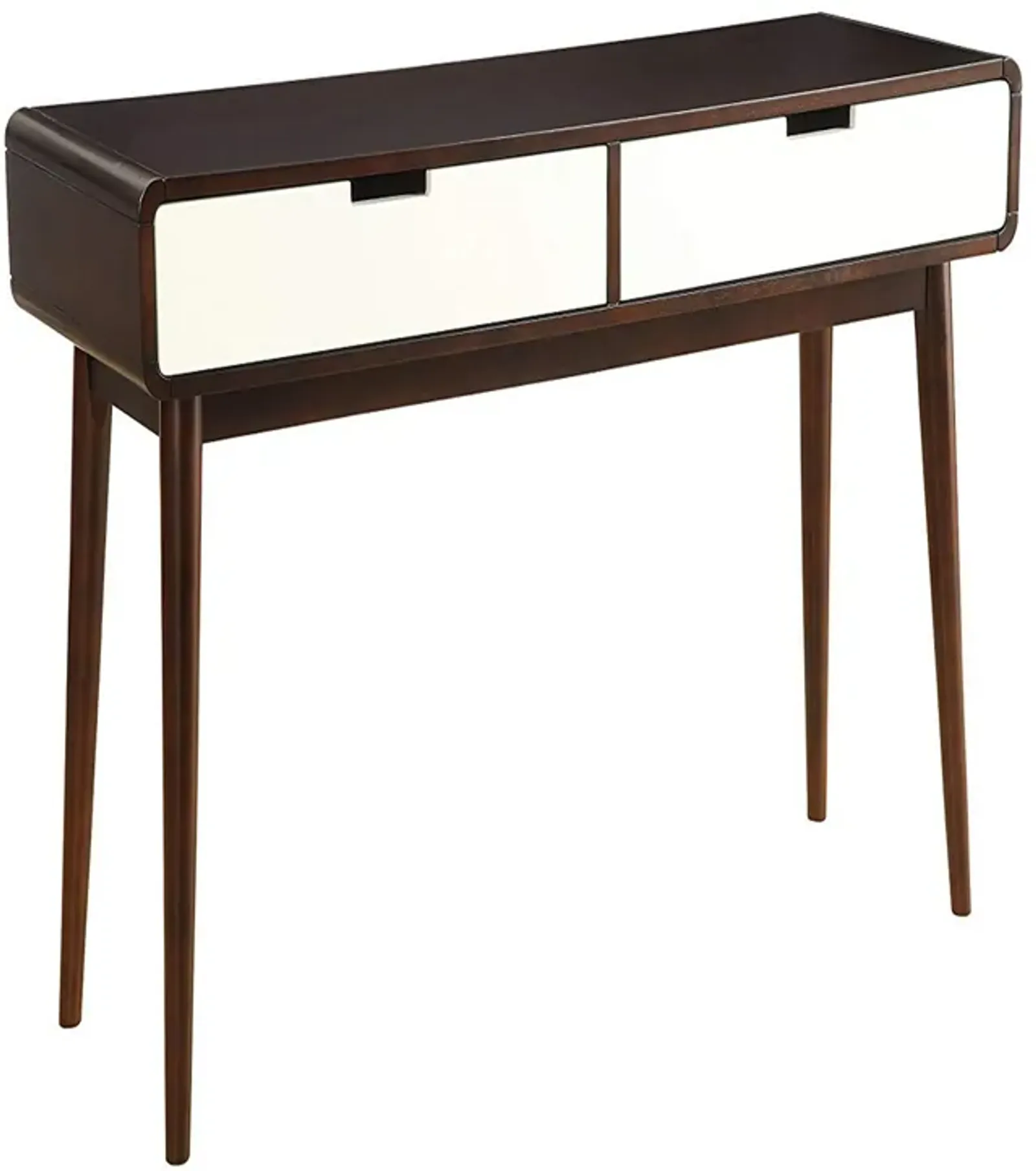 Beautiful Sofa Table With 2 Drawers, Espresso & White-Benzara