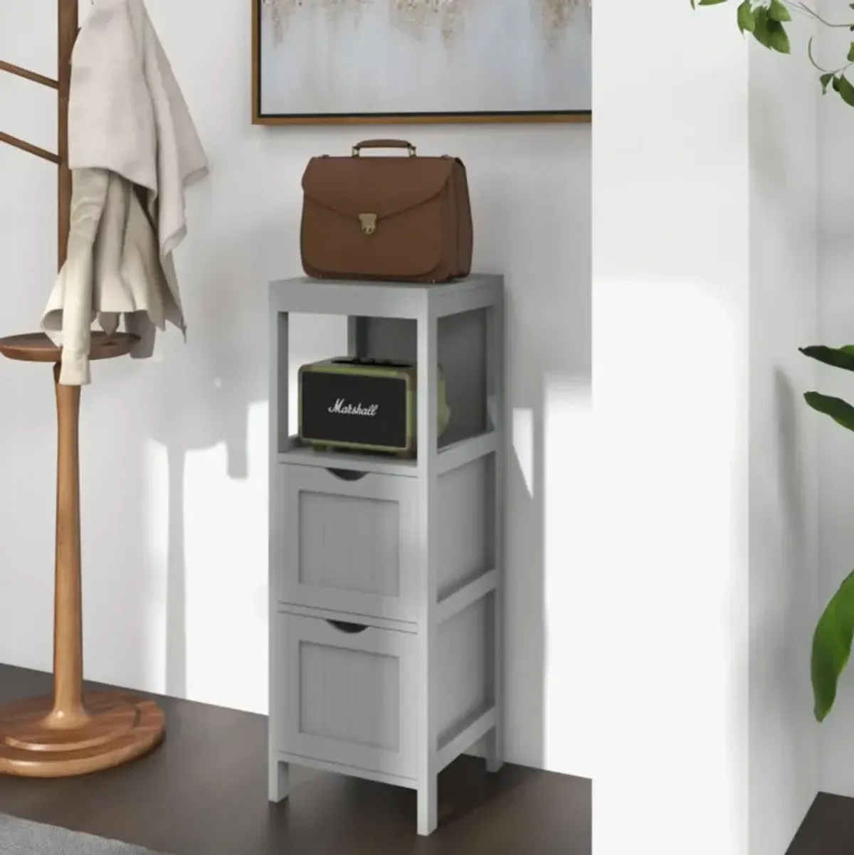 Hivvago Freestanding Storage Cabinet with 2 Removable Drawers for Bathroom