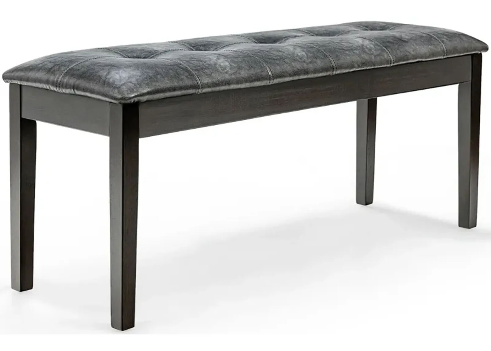 Upholstered Dining Room PU Bench Solid Wood Button Tufted