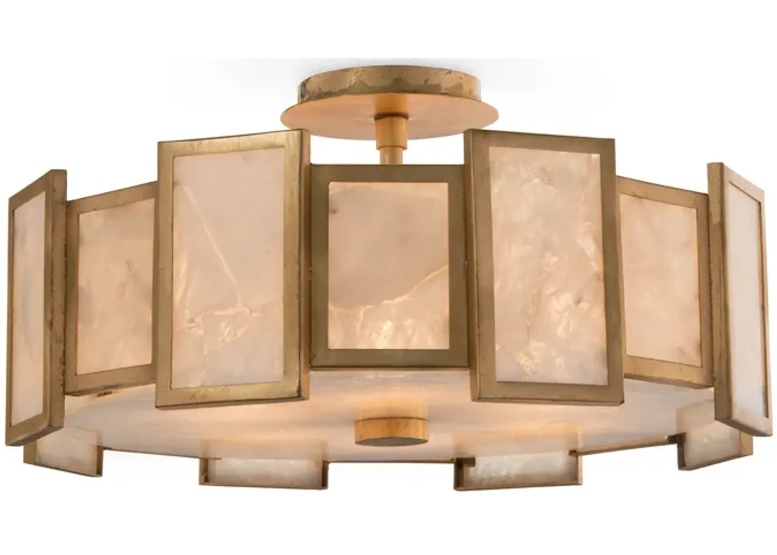 Calcite Panel Six-Light Semi-Flush