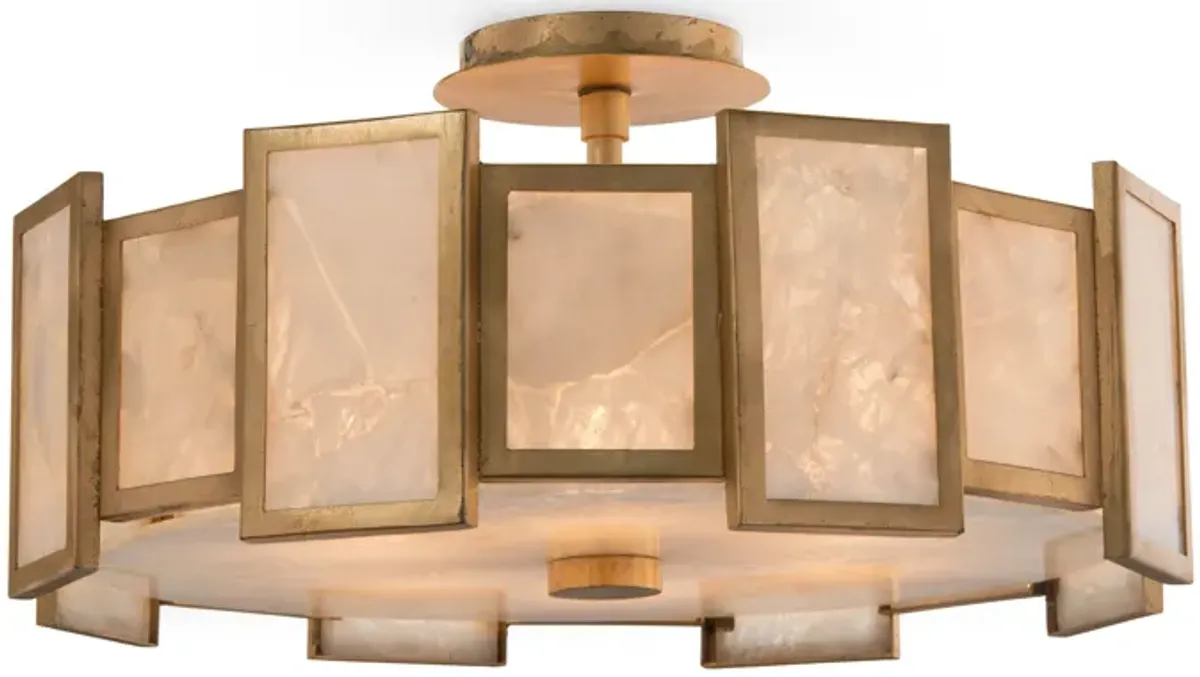 Calcite Panel Six-Light Semi-Flush