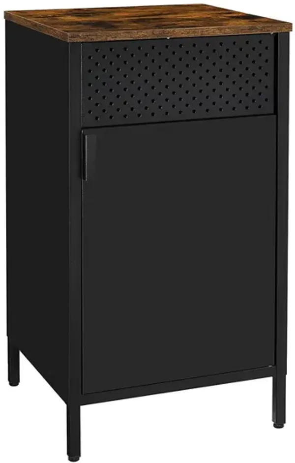 Hivvago Black Metal Frame Nightstand with Door