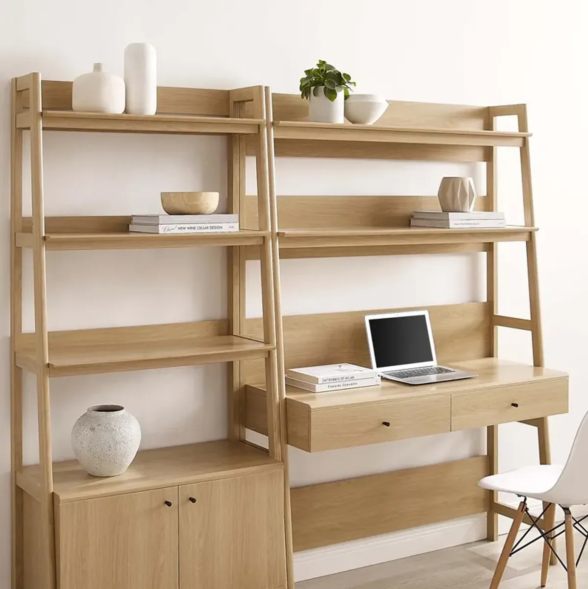 Bixby 2-Piece Wood Office Desk and Bookshelf