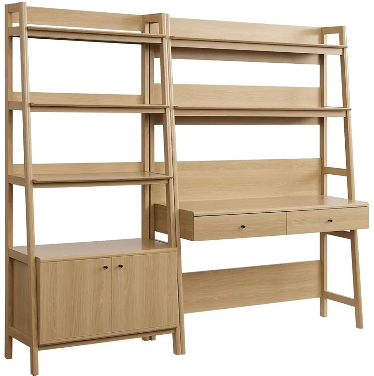 Bixby 2-Piece Wood Office Desk and Bookshelf