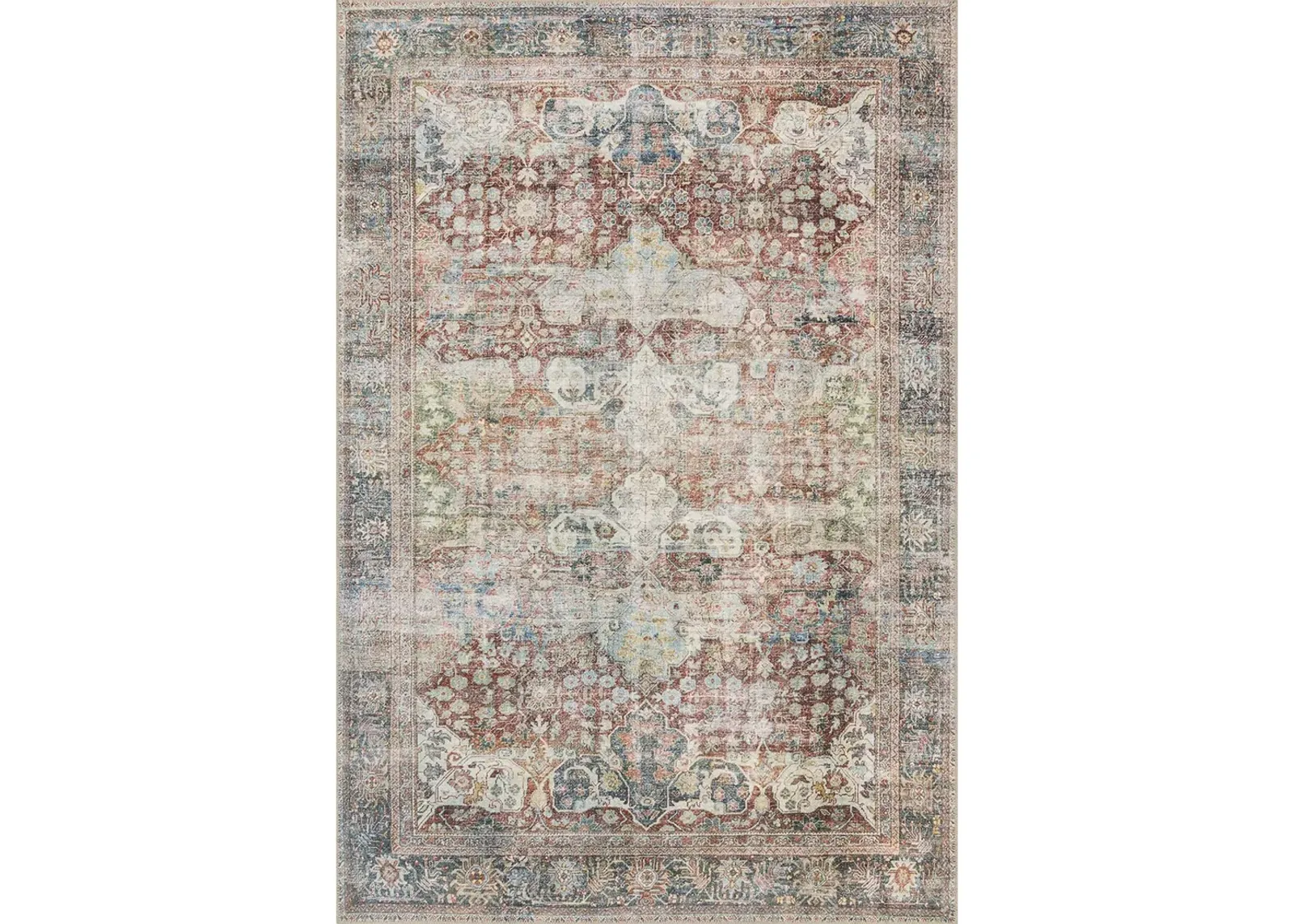 Loren LQ14 Brick/Multi 5' x 7'6" Rug