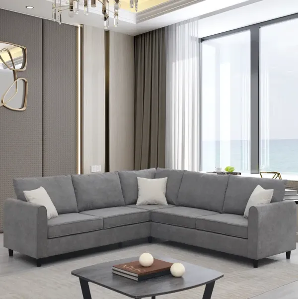 Streamdale Modern L-Shaped Sectional Sofa with Cushions