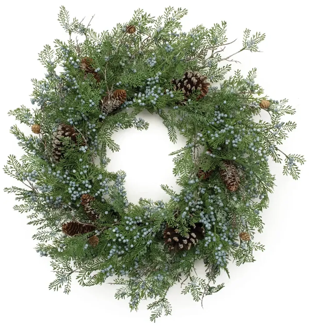 Christmas Wreath with Juniper and Pinecones – Rustic Winter Wreath for Indoor or Outdoor Holiday Decoration