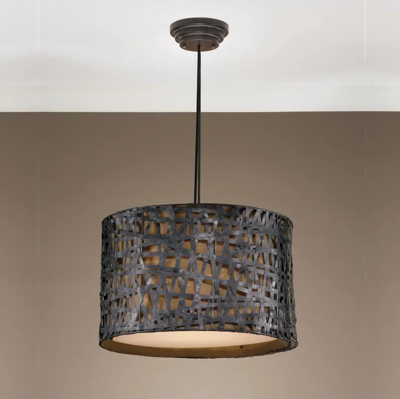 Uttermost Alita Aged Black Drum Pendant