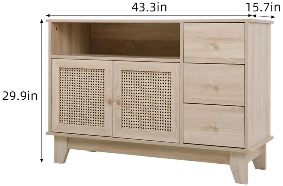 Loft Lyfe Ina Sideboard, Console Table, Media Center, Natural