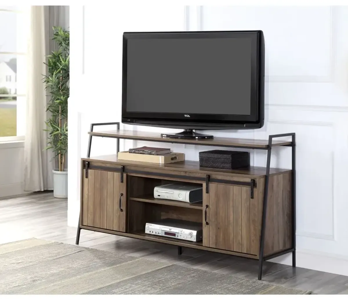 Rashawn TV Stand, Rustic Oak