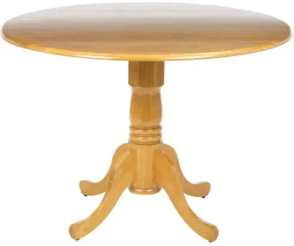 Hivvago Round 42-inch Drop-Leaf Dining Table in Oak Wood Finish