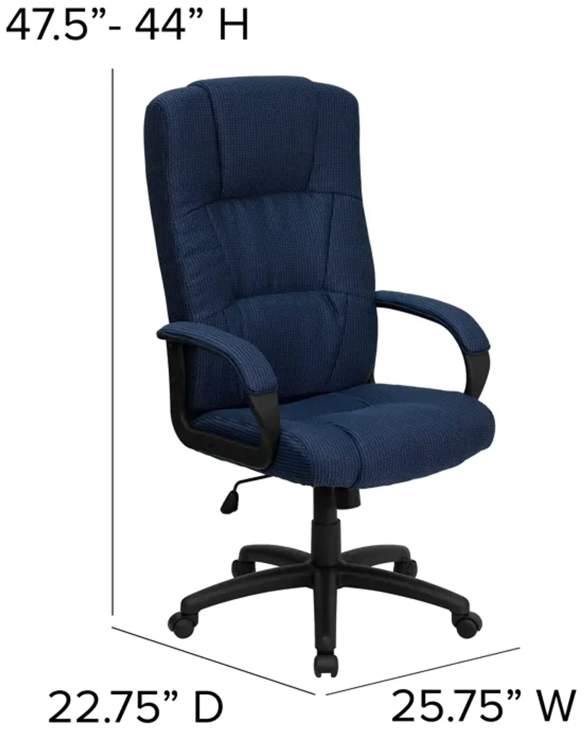 Rochelle High Back     Fabric Executive Swivel Office Chair with Arms