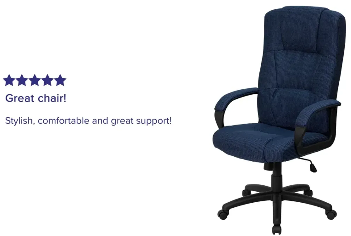 Rochelle High Back     Fabric Executive Swivel Office Chair with Arms