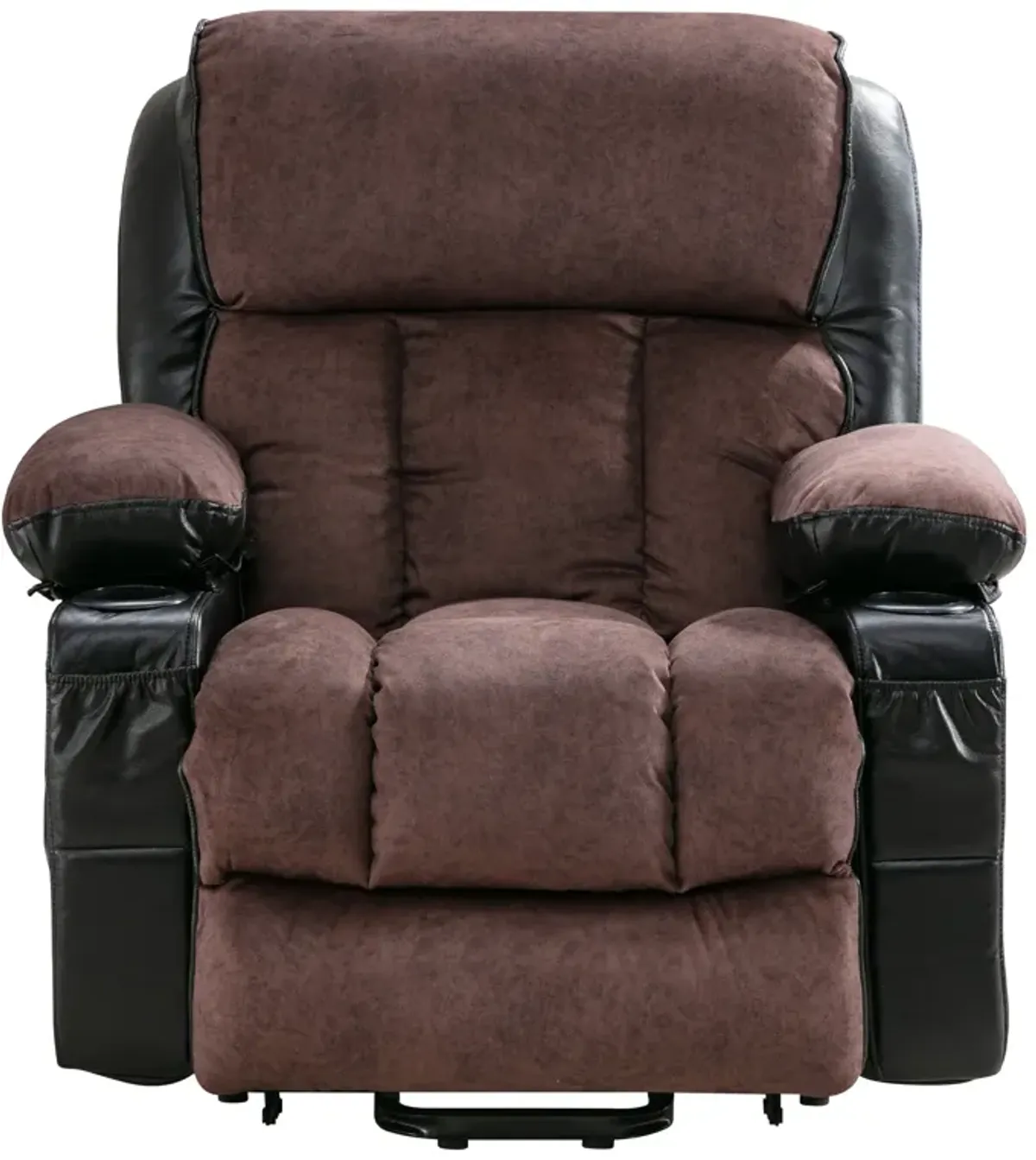 38.58 in. W Leather Recliner with Remote Control, Tufted and Storage