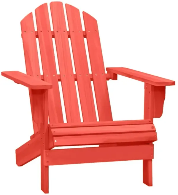 vidaXL Patio Adirondack Chair Solid Fir Wood Red