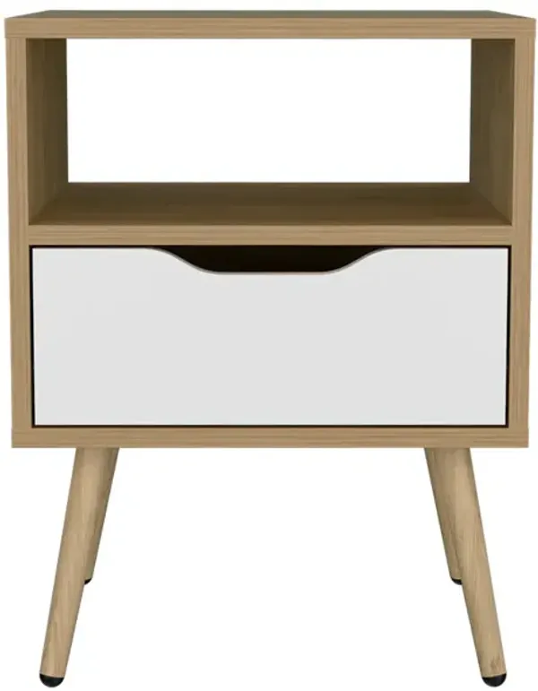 Kechi Nightstand White/Macadamia