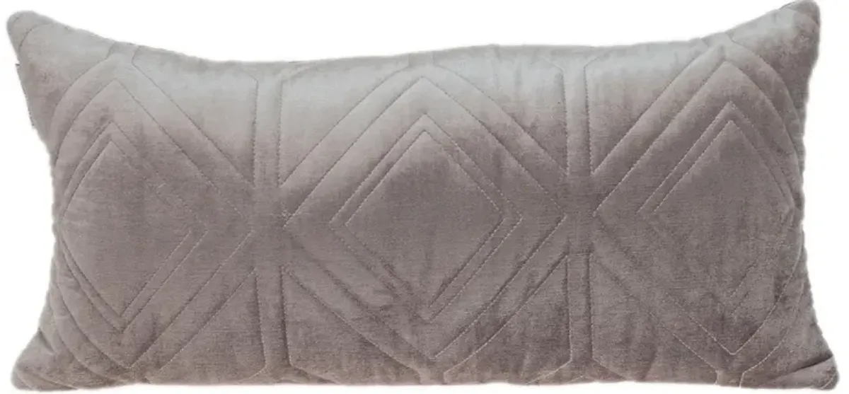 24” Beige Transitional Quilted Rectangular Throw Pillow