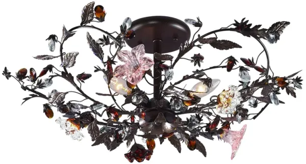 Cristallo Fiore 27'' Wide 3-Light Semi Flush Mount