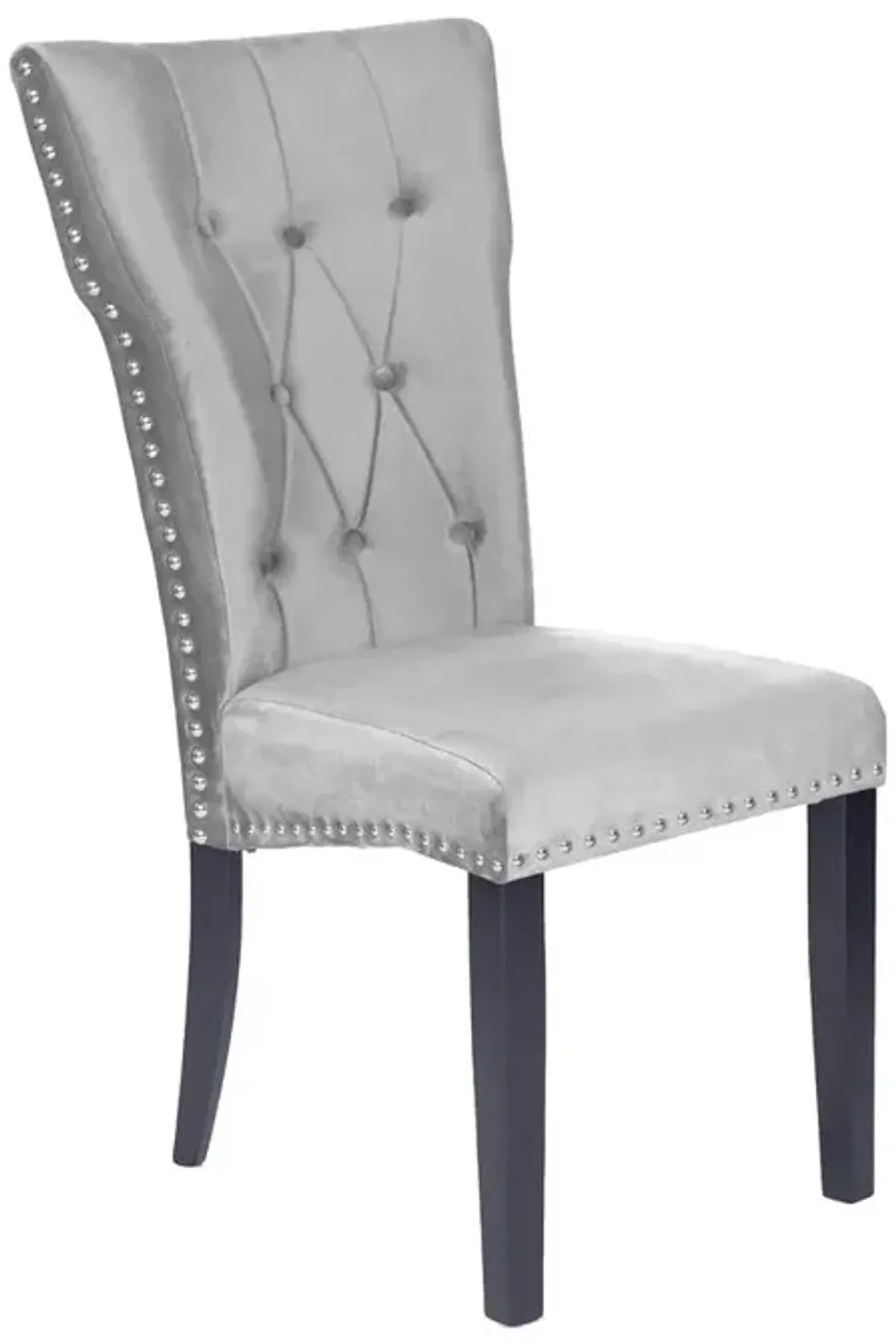 Better Home Products La Costa Velvet Tufted Dining Chair Set of 2 in Gray