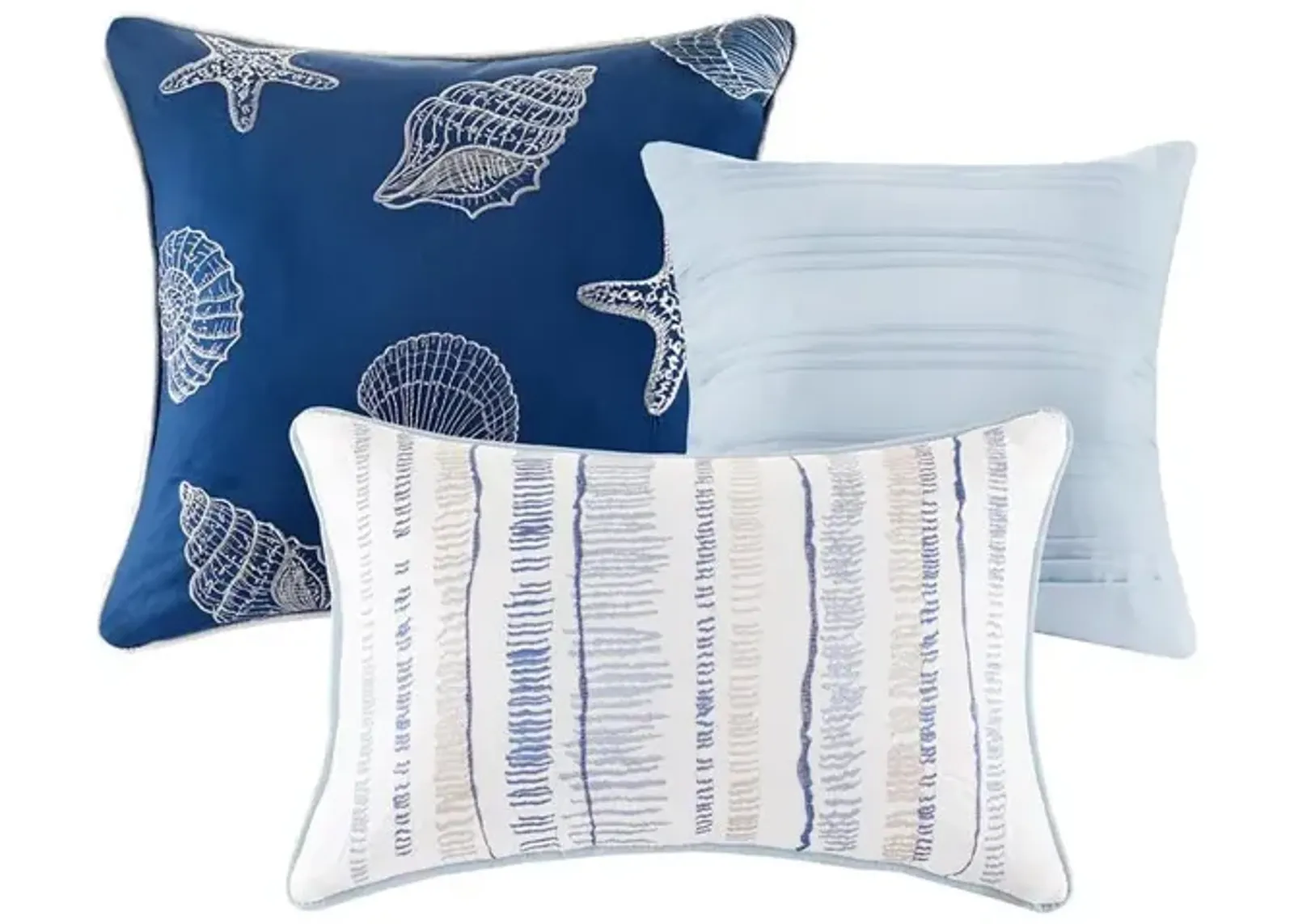 Belen Kox Coastal Blue Watercolor 6-Piece Coverlet Set, Belen Kox