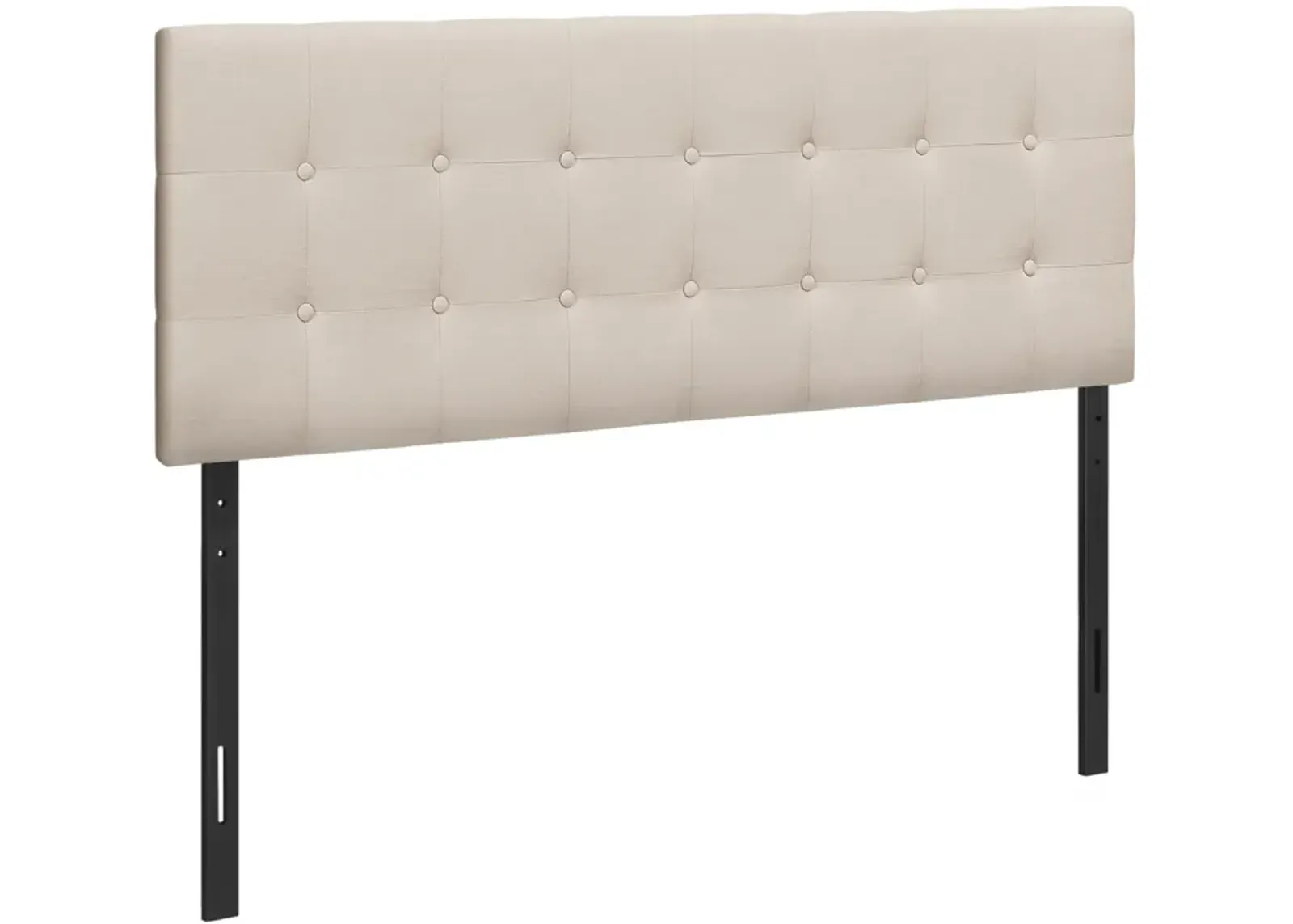 Monarch Specialties I 6004Q Bed, Headboard Only, Queen Size, Bedroom, Upholstered, Linen Look, Beige, Transitional