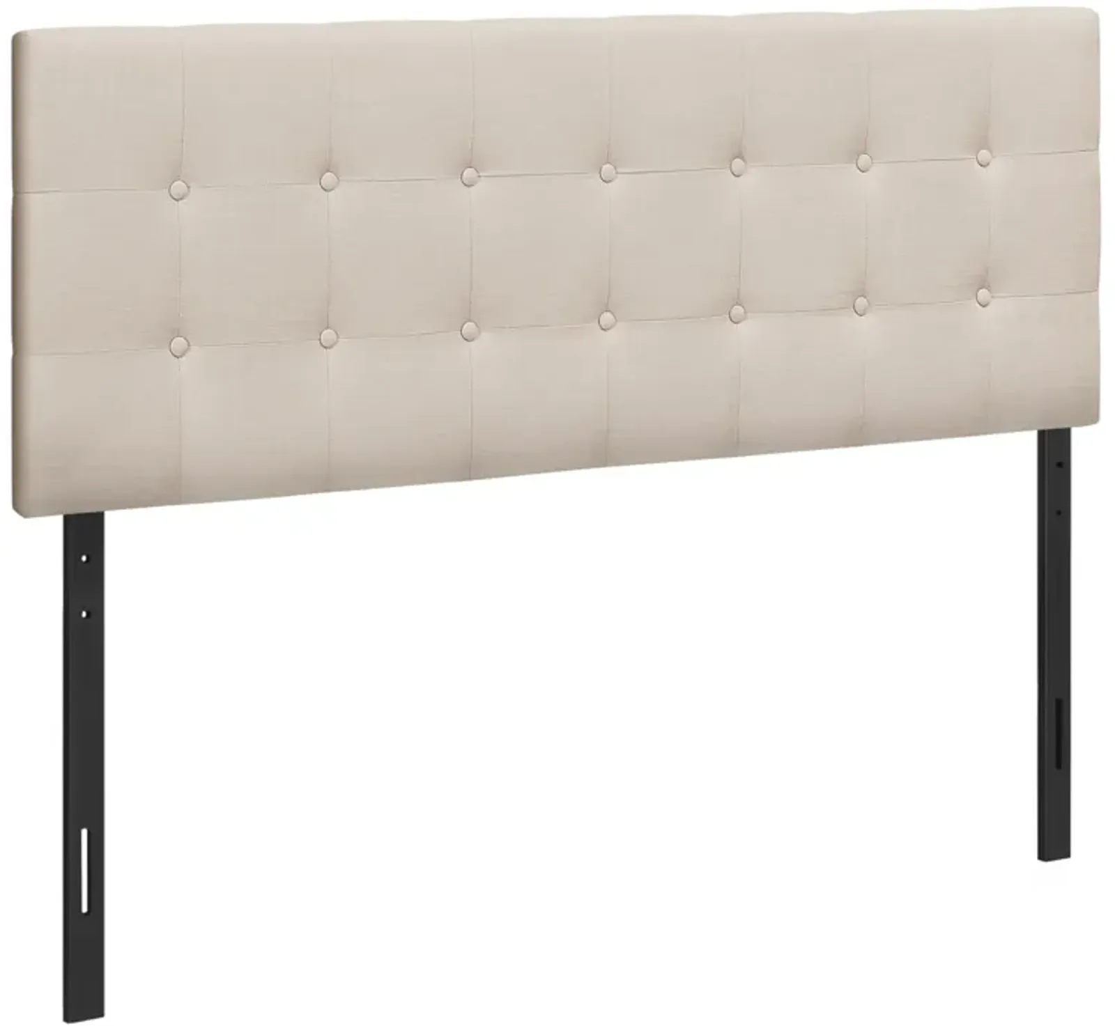 Monarch Specialties I 6004Q Bed, Headboard Only, Queen Size, Bedroom, Upholstered, Linen Look, Beige, Transitional