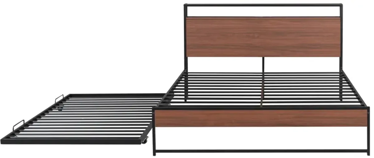 Merax Metal Platform Bed Frame with Trundle