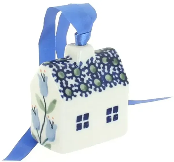 Blue Rose Polish Pottery Festive Fir Cabin Ornament