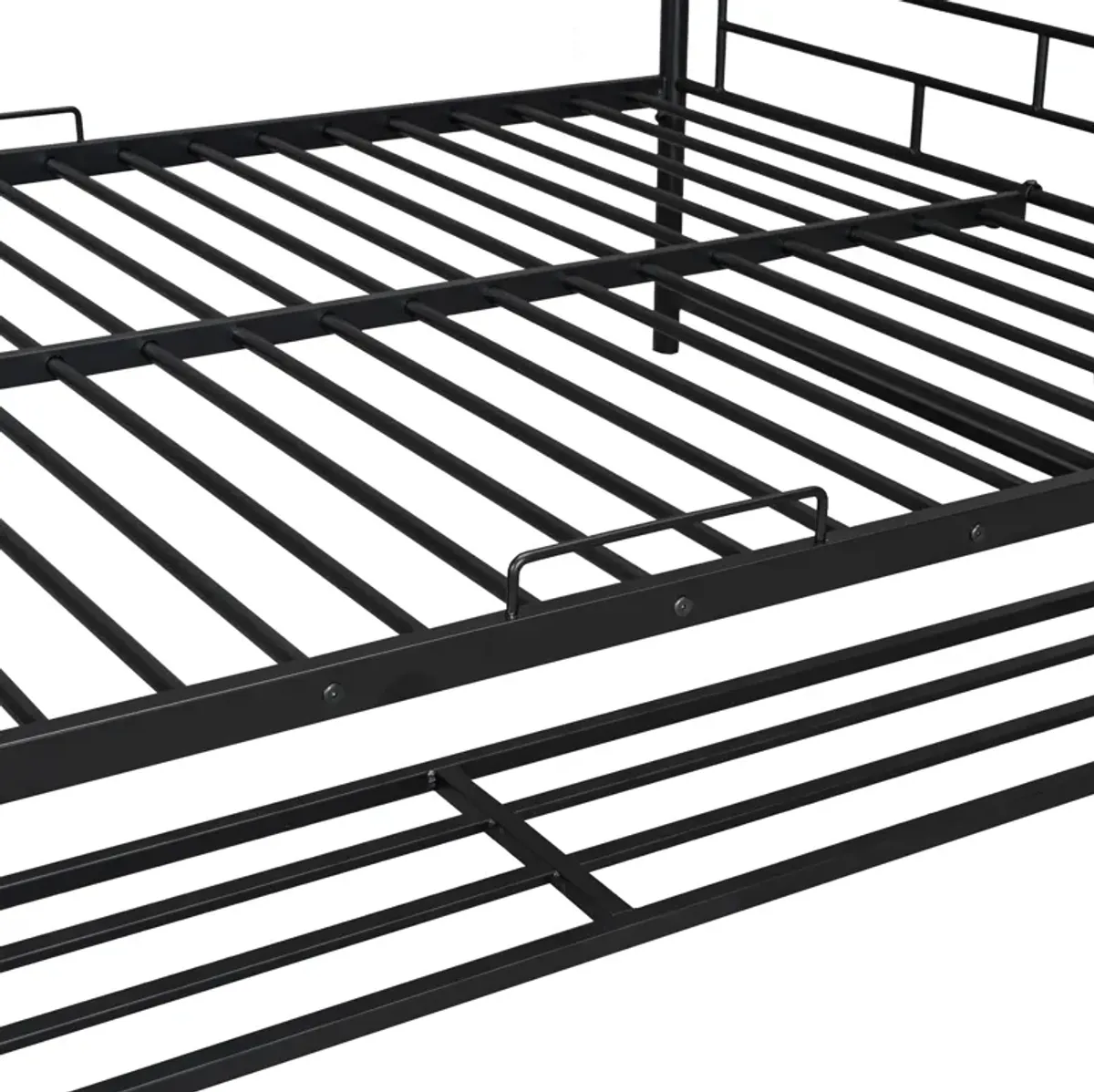 Merax Metal Bunk Bed with Shelf and Guardrails