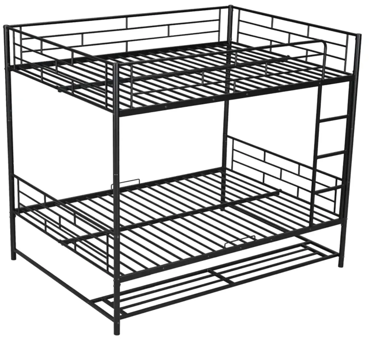 Merax Metal Bunk Bed with Shelf and Guardrails