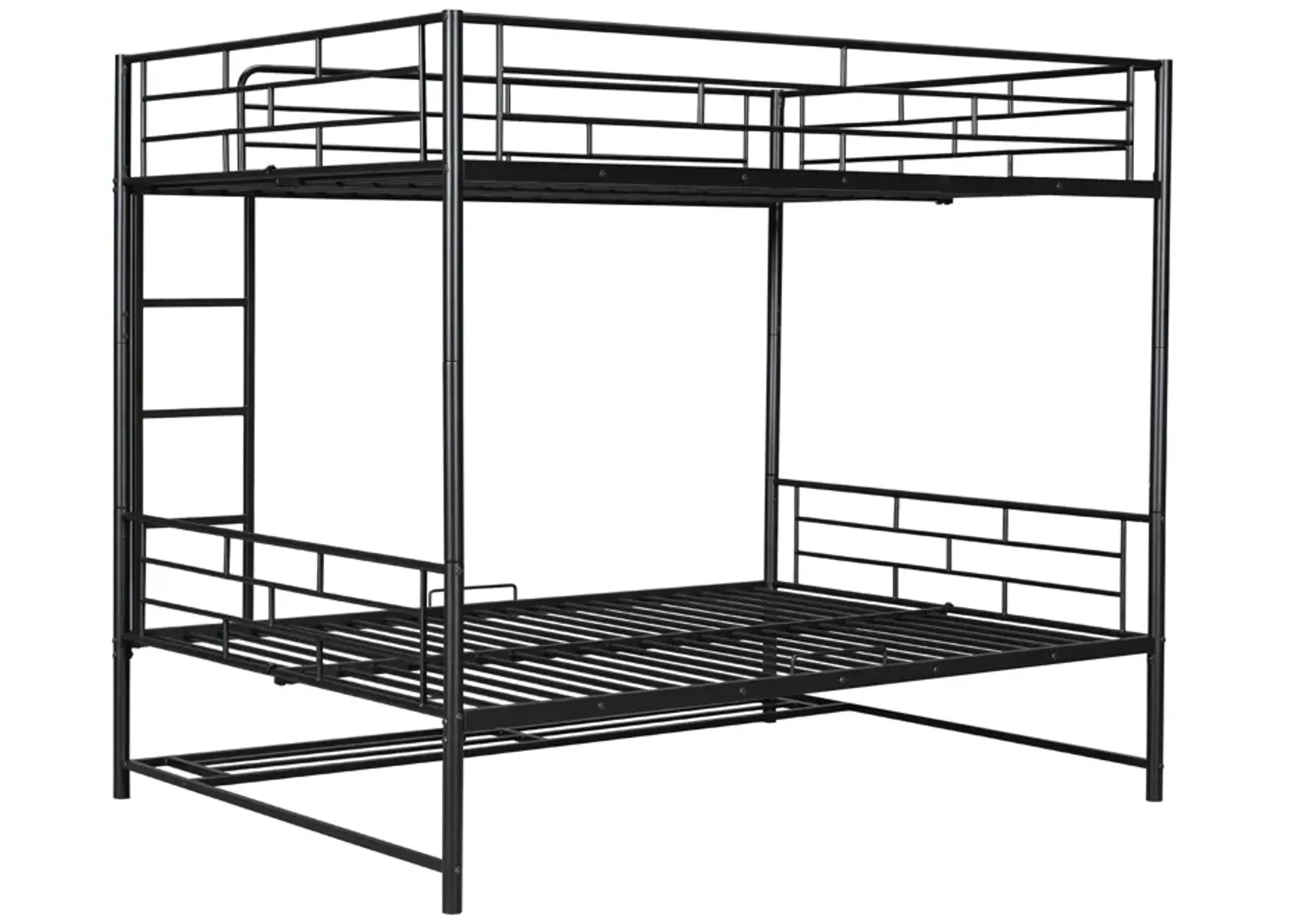 Merax Metal Bunk Bed with Shelf and Guardrails